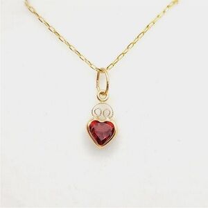 Garnet 10k Gold Heart Pendant